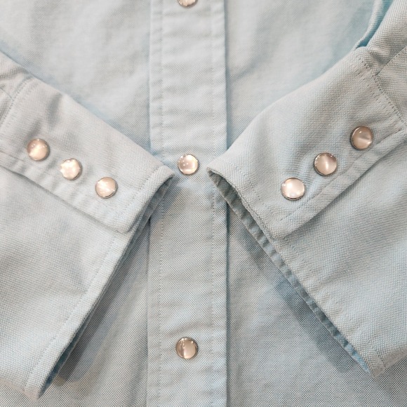 Polo Ralph Lauren Men XL Long Sleeve Pearl Snap Western Cowboy Blue Denim Shirt - Picture 5 of 12